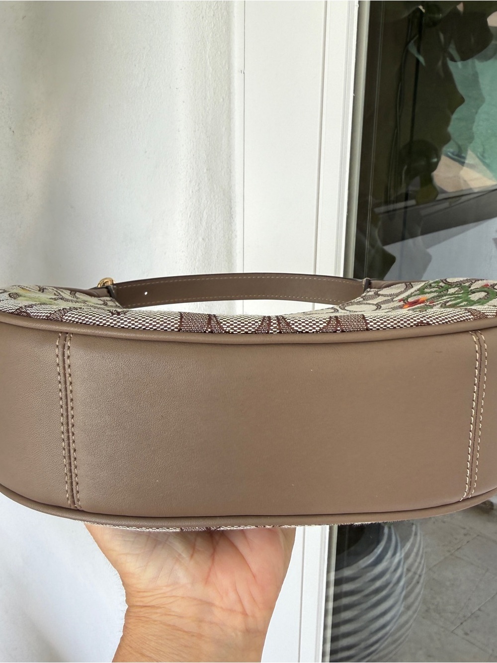 Coach Emily Shoulder Bag Signature Jacquard With Floral Embroidery CDX19 Oak Mul - Picture 13 of 15